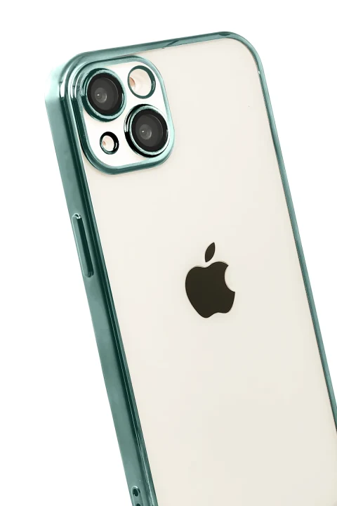 uryport Apple iPhone 15 Razer Lensli Silikon - Yeşil