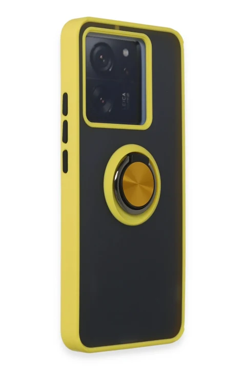 uryport Xiaomi Mi 13T Kılıf Montreal Yüzüklü Silikon Kapak - Sarı