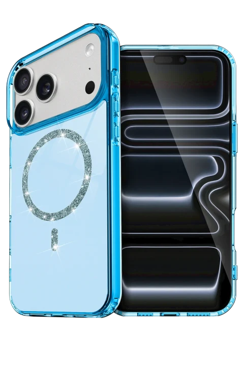 uryport Apple iPhone 17 Pro Max Live Diamond Magsafe Kapak - Mavi