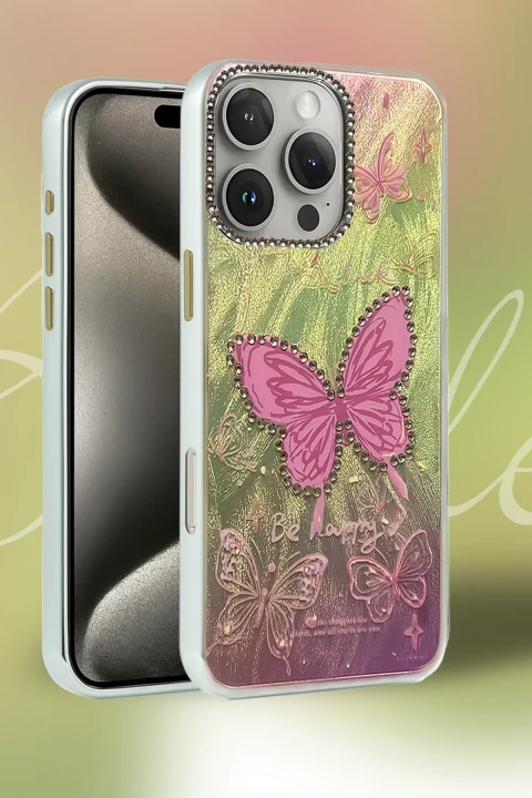 uryport Apple iPhone 15 Pro Kılıf Blade Aynalı Desenli Kapak - Desen 6