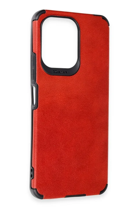 uryport Xiaomi Redmi 13C Kılıf Loop Deri Silikon - Kırmızı