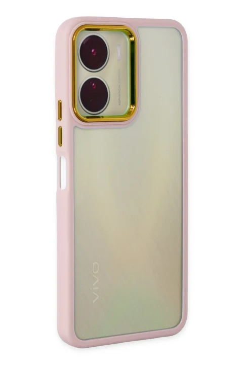 uryport Vivo Y16 Kılıf Dora Kapak - Pudra