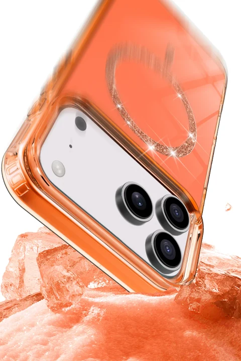 uryport Apple iPhone 17 Pro Live Diamond Magsafe Kapak - Pembe