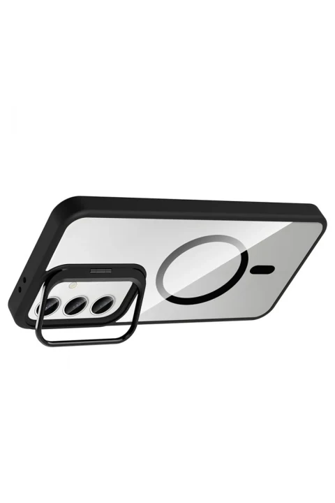 Joko Samsung Galaxy S25 Remim Lensli Magsafe Standlı Kapak - Siyah