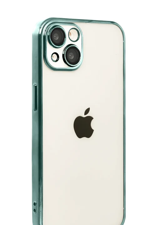 uryport Apple iPhone 15 Razer Lensli Silikon - Yeşil