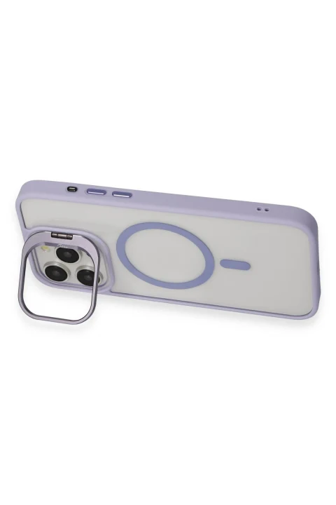Joko Apple iPhone 15 Pro Max Kılıf Roblox Lens Magsafe Standlı Kapak - Titan Gri