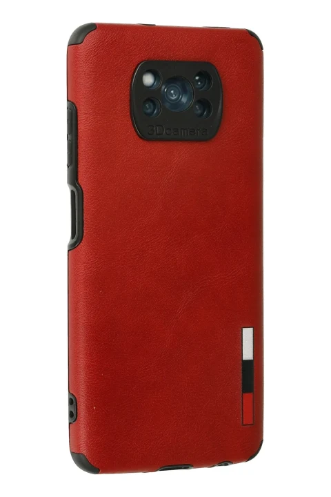 uryport Xiaomi Pocophone X3 Kılıf Loop Deri Silikon - Kırmızı
