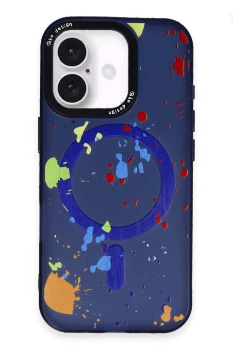 Joko Apple iPhone 16 Colorful Magsafe Kapak - Lacivert