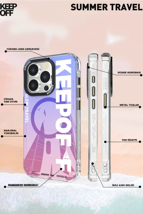 Keep Off Apple iPhone 15 Pro Max Summer Travel Magsafe Kapak - Starry Night