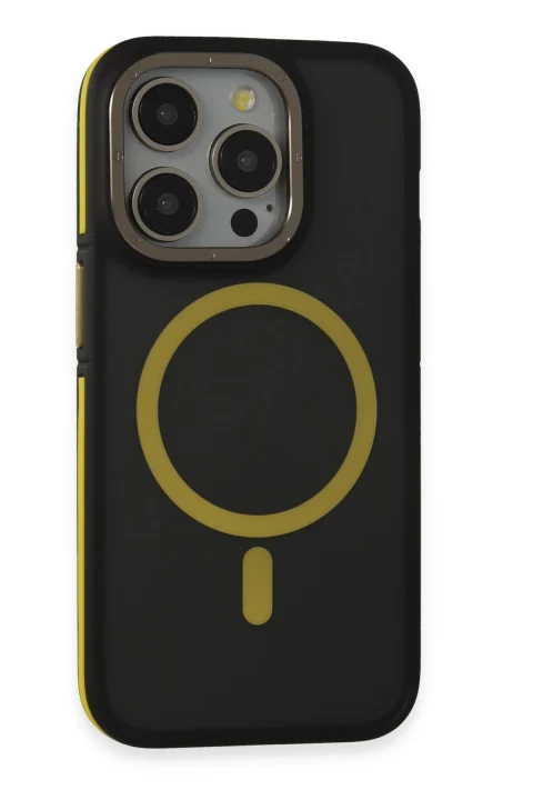 Joko Apple iPhone 15 Pro Max Rocky Magsafe Kapak - Siyah-Sarı