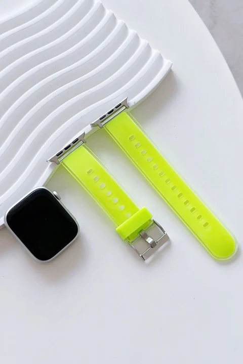 Movenchy Apple Watch 45mm Jelly Silikon Kordon - Yeşil