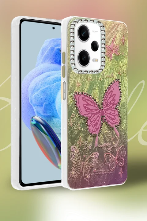 uryport Xiaomi Redmi Note 12 Pro 5G Kılıf Blade Aynalı Desenli Kapak - Desen 1