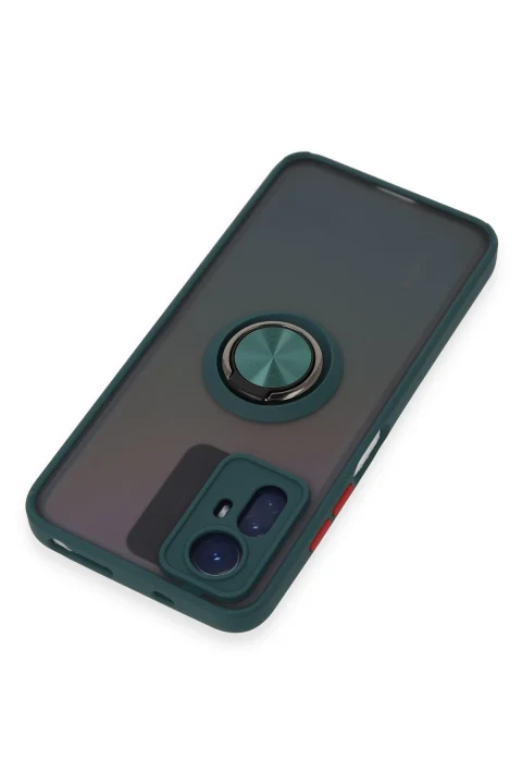 uryport Xiaomi Redmi Note 12S Kılıf Montreal Yüzüklü Silikon Kapak - Yeşil