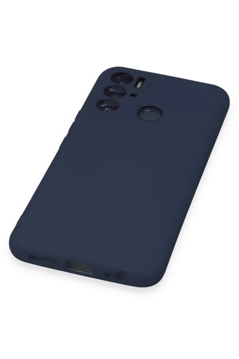 uryport Tecno Pova Neo Kılıf Nano içi Kadife Silikon - Lacivert
