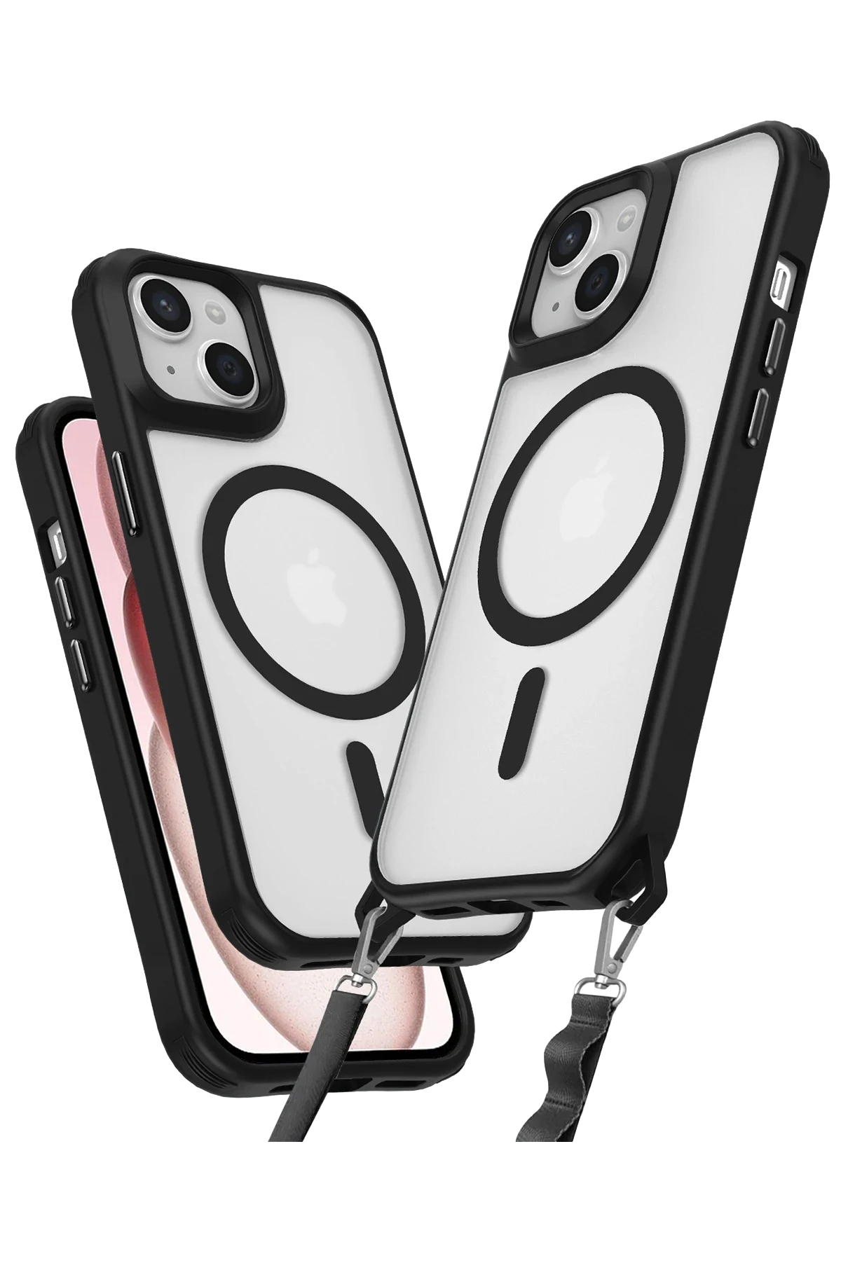 uryport Apple iPhone 15 Kılıf Enka Magsafe Silikon Kılıf - Siyah