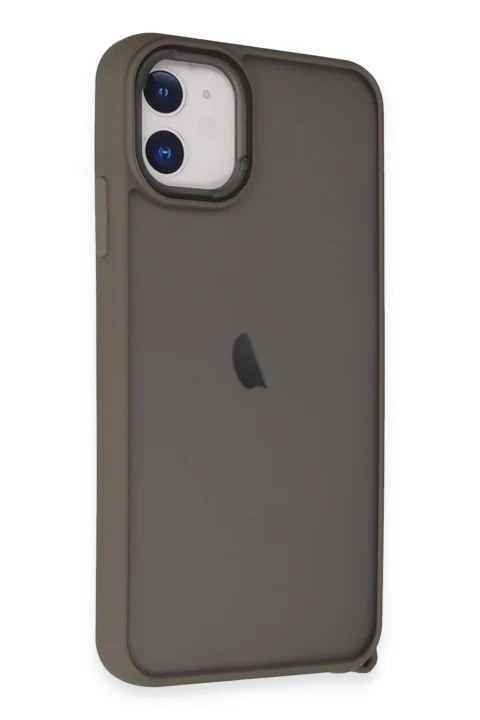 uryport Apple iPhone 12 Kılıf Elegant Kapak - Titan Gri