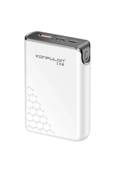 Konfulon A6Q 22.5W Usb 3.0 ve 20W Type-C Çıkışlı 10.000 mAh PD Powerbank - Beyaz