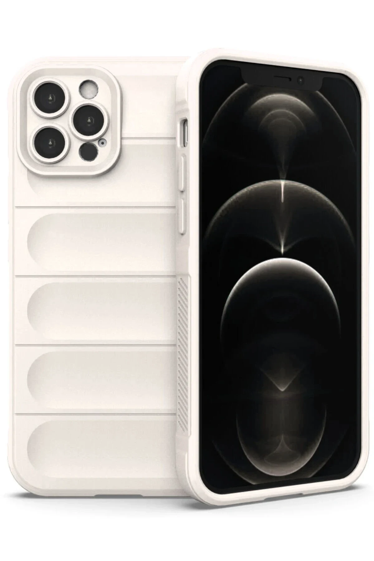 uryport Apple iPhone 12 Pro Max Kılıf Optimum Silikon - Krem