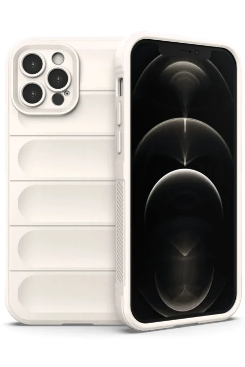 uryport Apple iPhone 12 Pro Max Kılıf Optimum Silikon - Krem