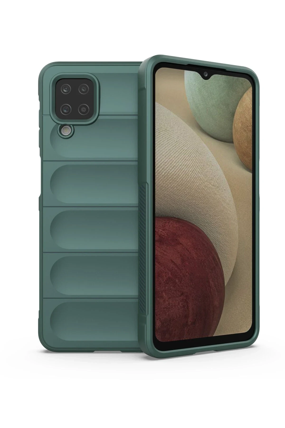 uryport Samsung Galaxy A12 Kılıf Optimum Silikon - Koyu Yeşil