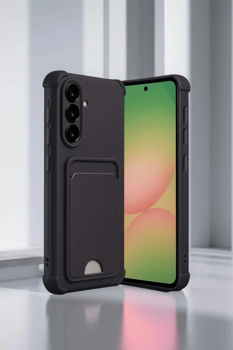 uryport Samsung Galaxy A56 Kılıf Kelvin Kartvizitli Silikon - Lila