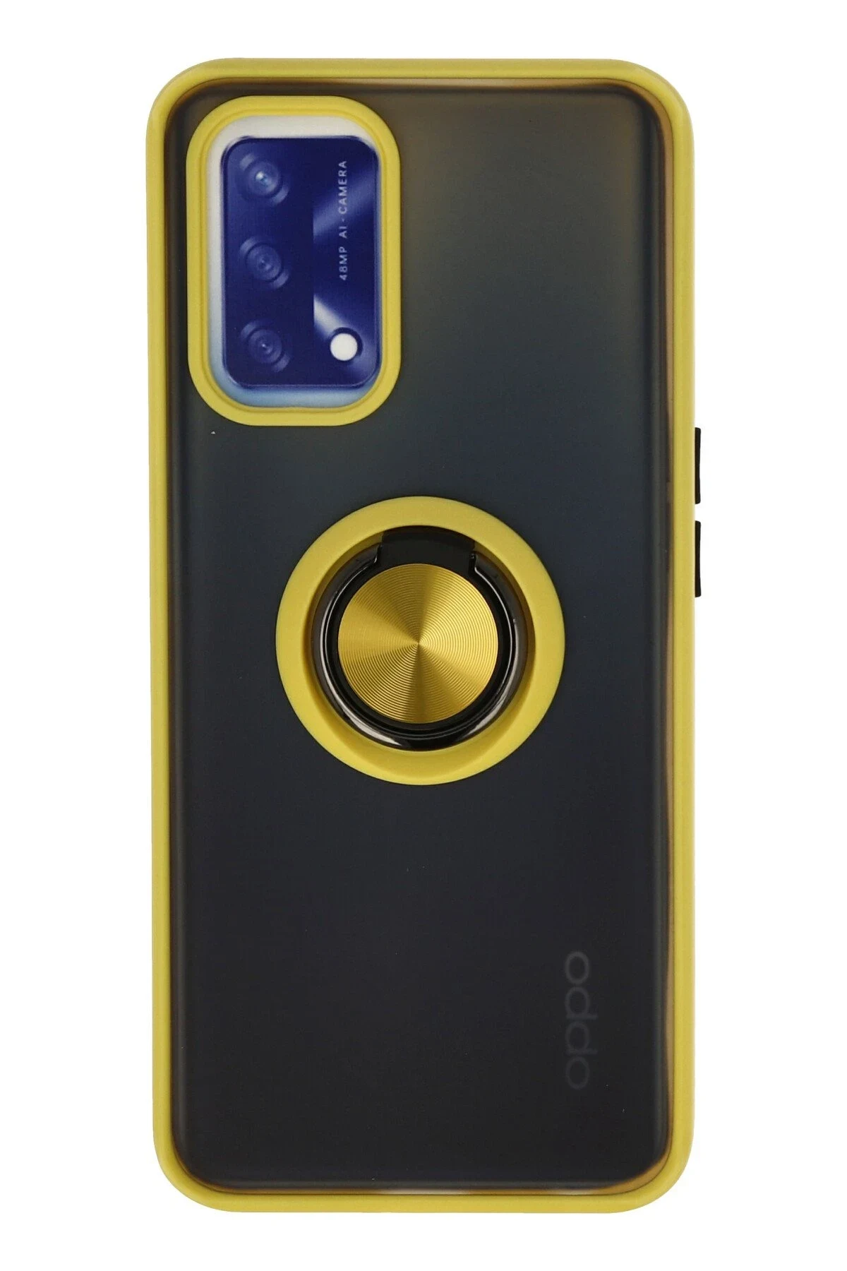 uryport Oppo A74 4G Kılıf Montreal Yüzüklü Silikon Kapak - Sarı