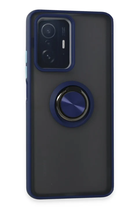 uryport Xiaomi Mi 11T Pro Kılıf Montreal Yüzüklü Silikon Kapak - Lacivert