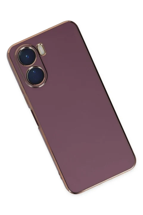 uryport Vivo Y16 Kılıf Volet Silikon - Mor