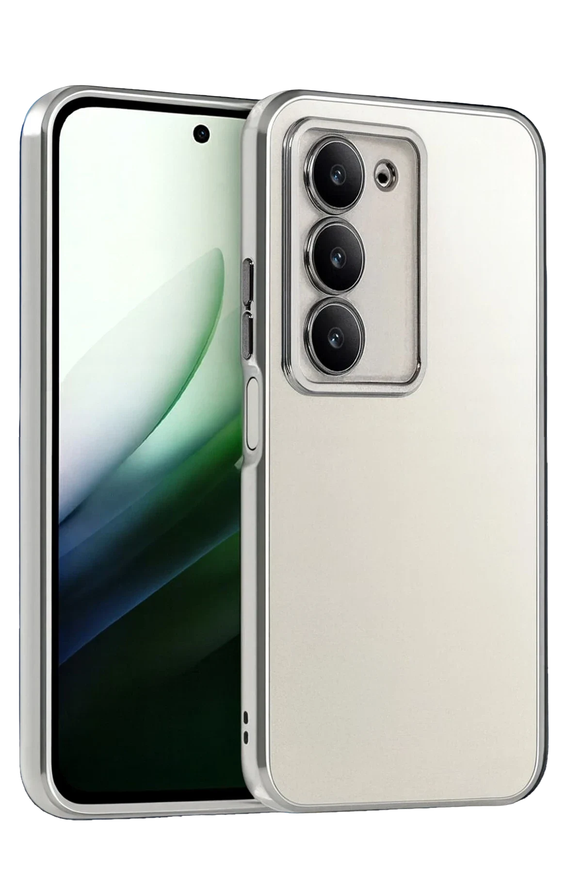 uryport Xiaomi Redmi 15 4G Razer Lensli Silikon - Gümüş