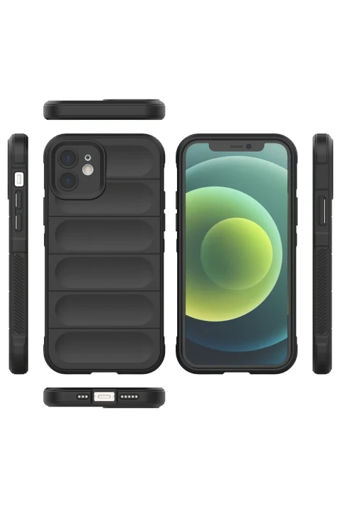 uryport Apple iPhone 12 Kılıf Optimum Silikon - Siyah