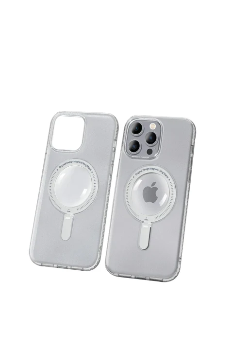 Joko Apple iPhone 14 Pro Kılıf Zoom Standlı Silikon - Şeffaf