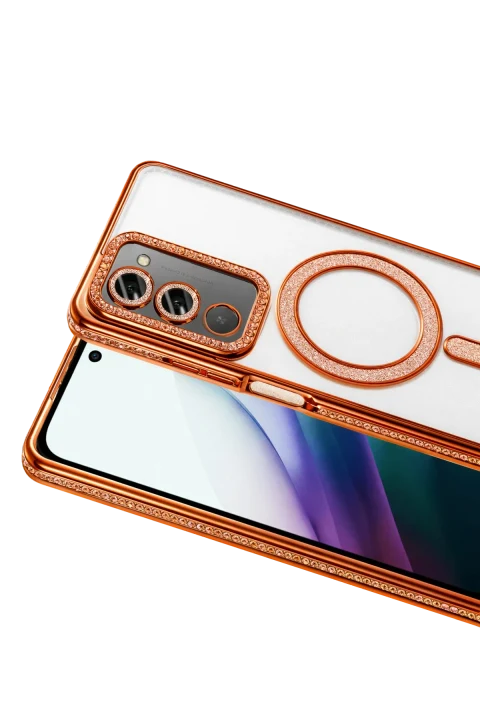 uryport Xiaomi Redmi 15 4G Joke Simli Magneticsafe Kılıf - Turuncu