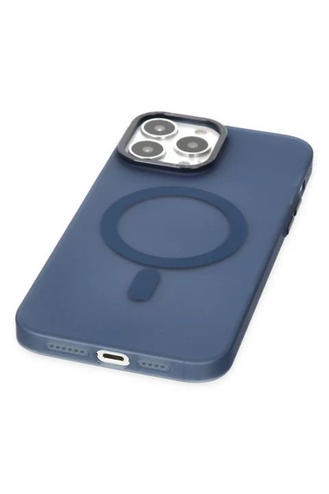 uryport Apple iPhone 14 Pro Max Kılıf Lodos Magneticsafe Mat Kapak - Mavi
