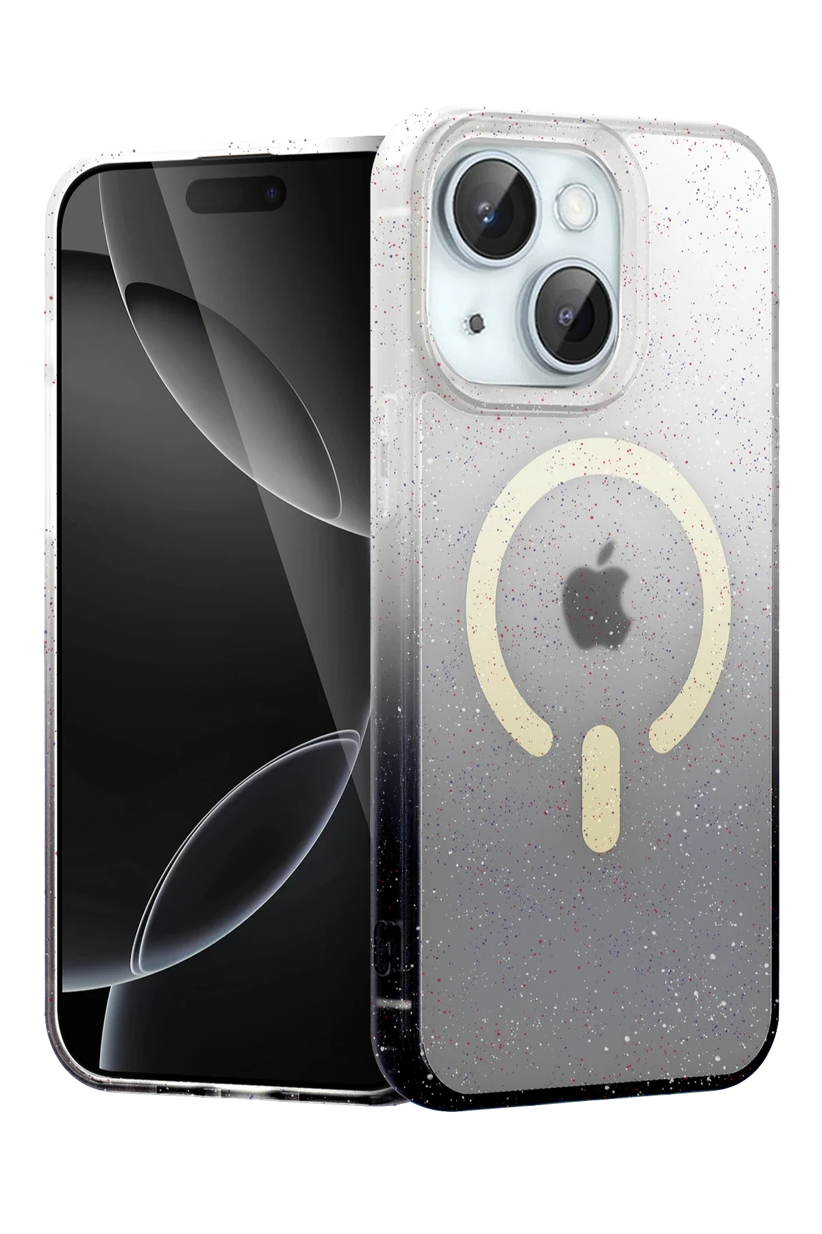 uryport Apple iPhone 15 Pummel Shiny Magsafe Kapak - Siyah