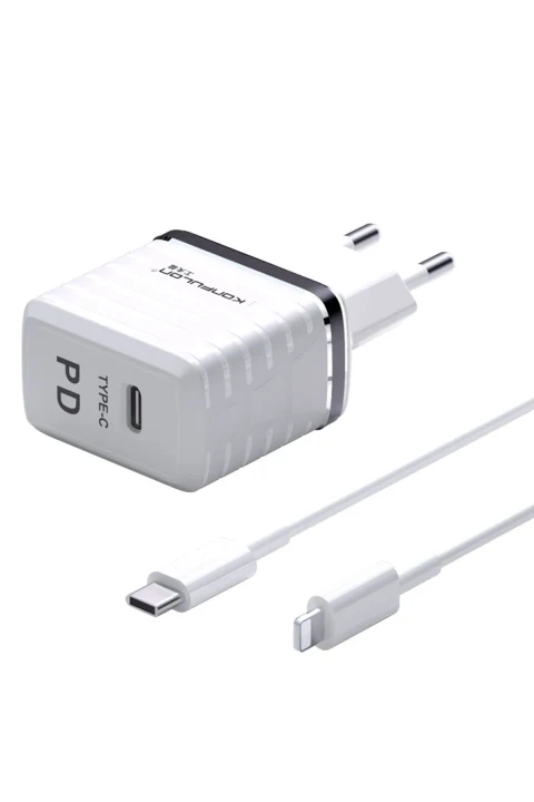 Konfulon C32D 20W PD Şarj Cihazı + DC13 1M 20W Type-C to Lightning Kablolu Şarj Cihazı iphone Uyumlu