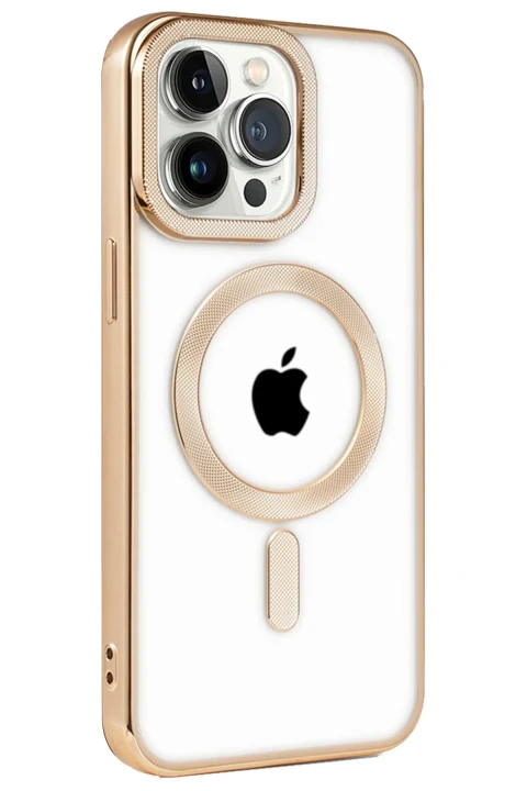 uryport Apple iPhone 15 Pro Kılıf Kronos Magsafe Kapak - Gold