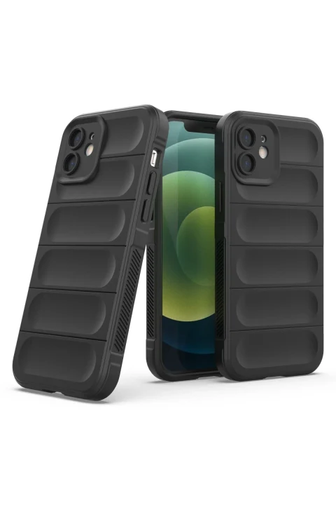 uryport Apple iPhone 12 Kılıf Optimum Silikon - Siyah
