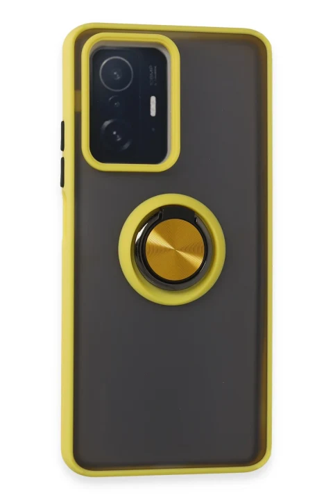 uryport Xiaomi Mi 11T Pro Kılıf Montreal Yüzüklü Silikon Kapak - Sarı