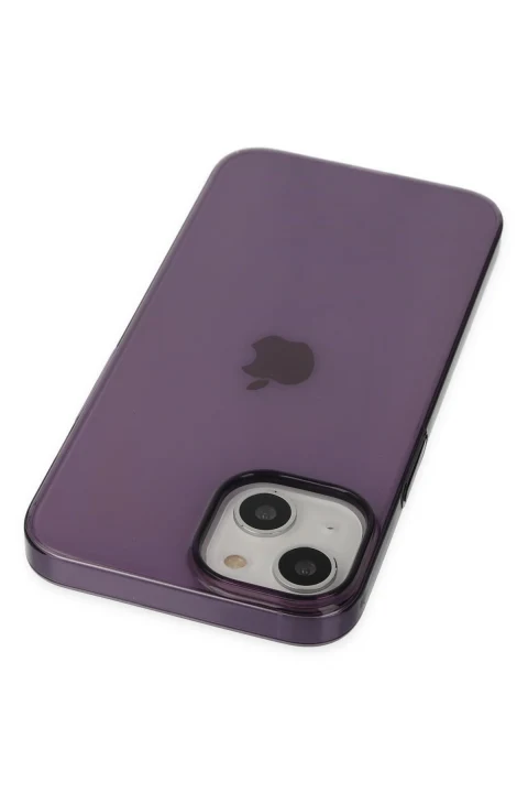 uryport Apple iPhone 15 Kılıf Pc Sert Şeffaf Kapak - Mor