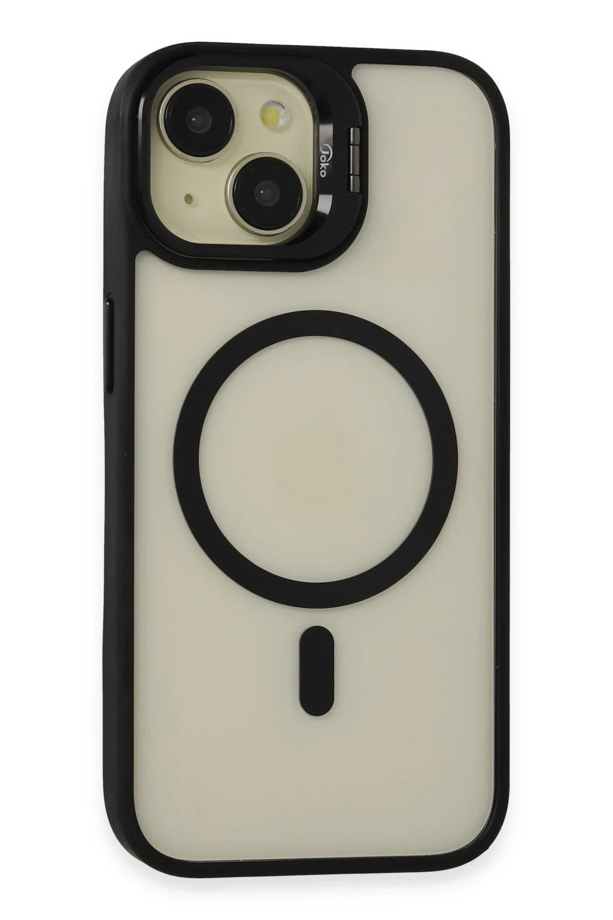 Joko Apple iPhone 15 Kılıf Roblox Lens Magsafe Standlı Kapak - Siyah