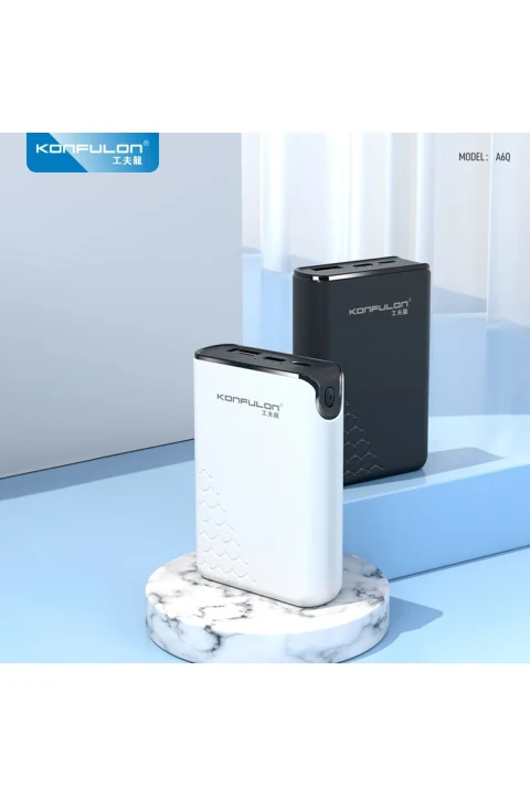 Konfulon A6Q 22.5W Usb 3.0 ve 20W Type-C Çıkışlı 10.000 mAh PD Powerbank - Siyah