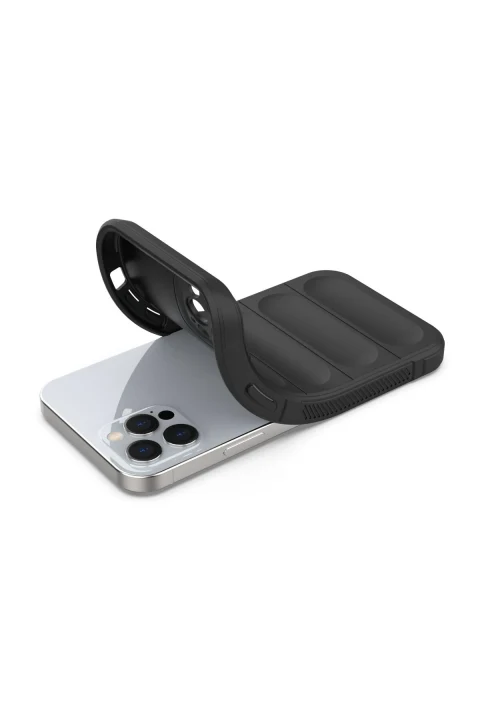 uryport Apple iPhone 12 Pro Max Kılıf Optimum Silikon - Siyah