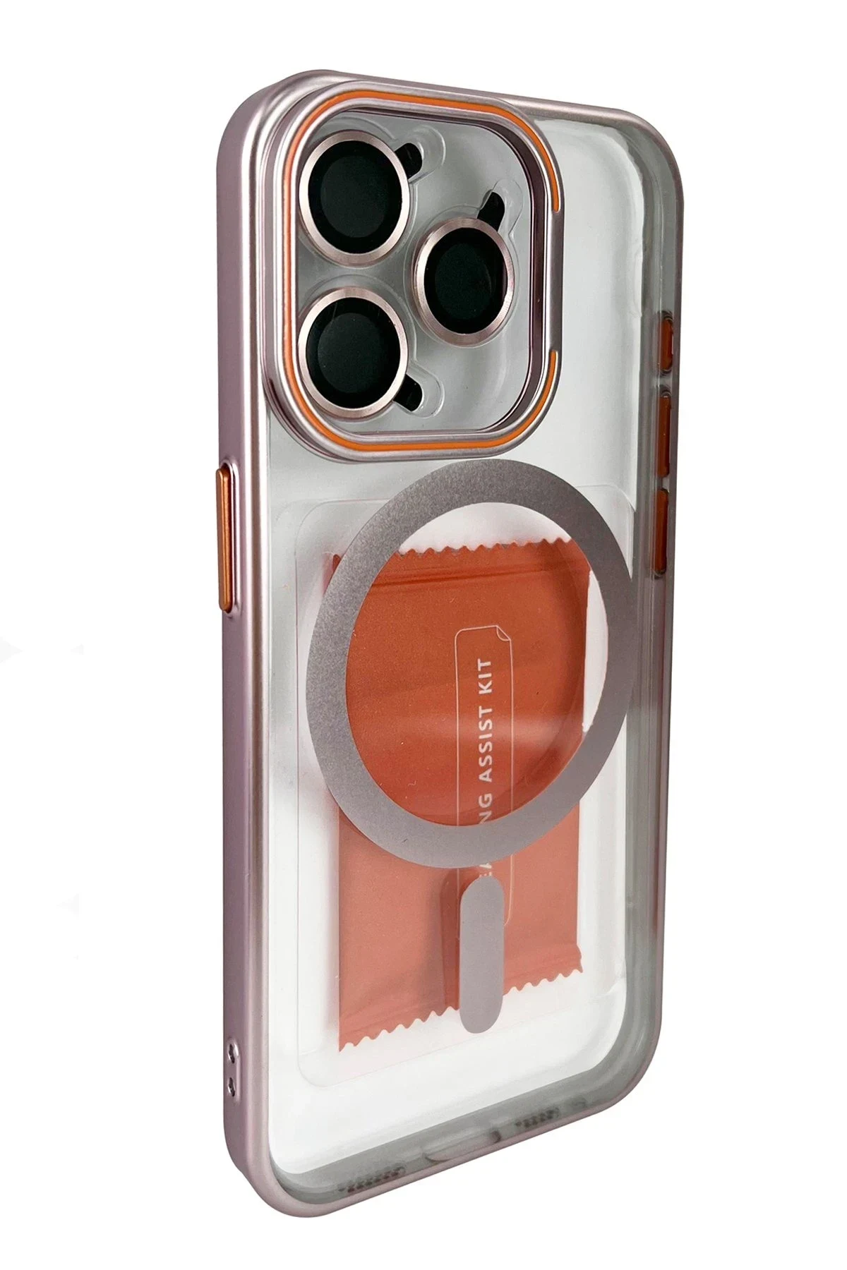 Joko Apple iPhone 14 Pro Crown Lens Standlı Magsafe Kapak - Pembe