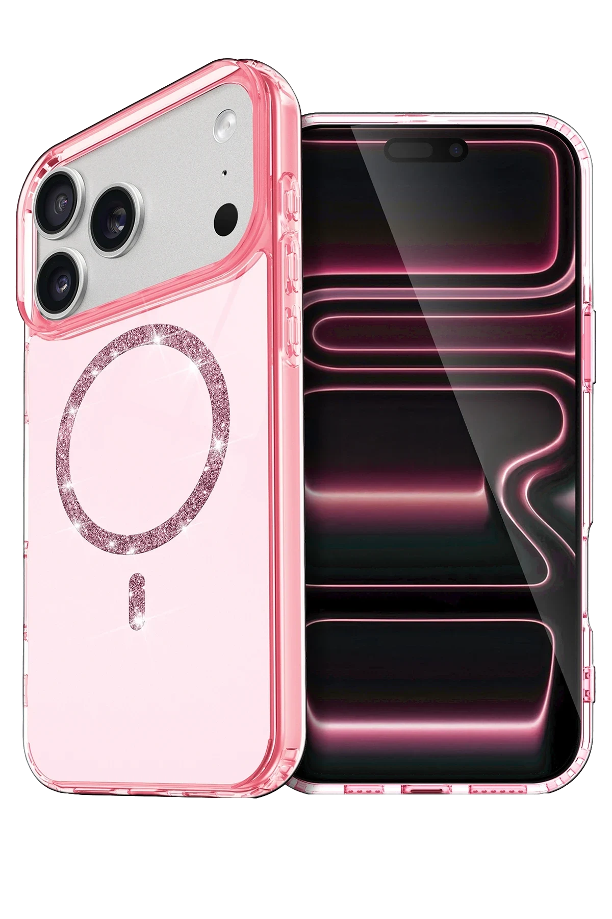 uryport Apple iPhone 17 Pro Live Diamond Magsafe Kapak - Pembe