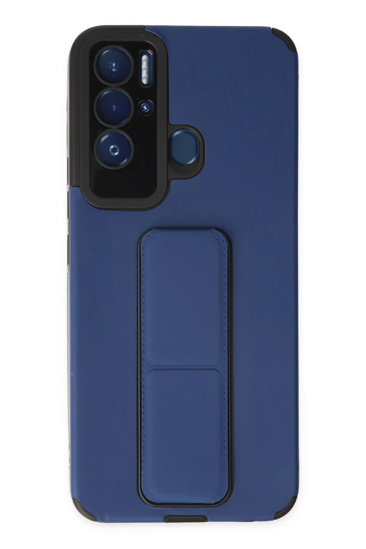 uryport Tecno Pova Neo Kılıf Mega Standlı Silikon - Mavi