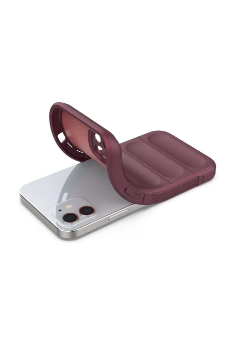 uryport Apple iPhone 12 Kılıf Optimum Silikon - Bordo