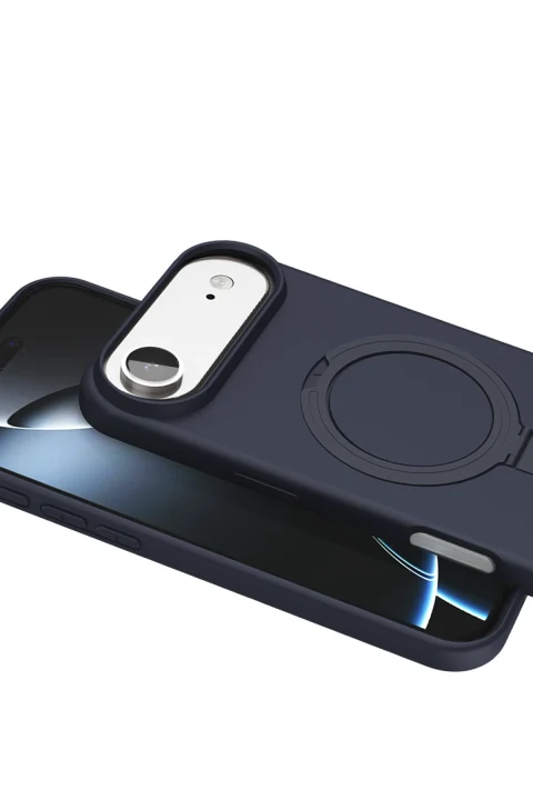 uryport Apple iPhone 17 Air Regal Magsafe Standlı Kapak - Lacivert