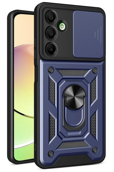uryport Samsung Galaxy A26 Kılıf Pars Lens Yüzüklü Silikon - Lacivert