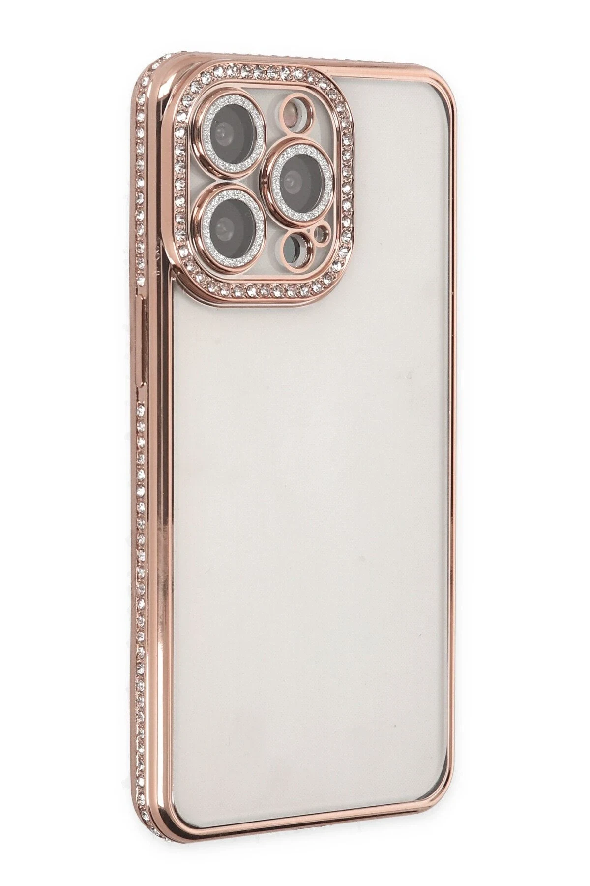 uryport Apple iPhone 14 Pro Kılıf Joke Taşlı Silikon - Pembe