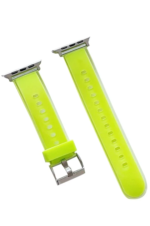 Movenchy Apple Watch 45mm Jelly Silikon Kordon - Yeşil